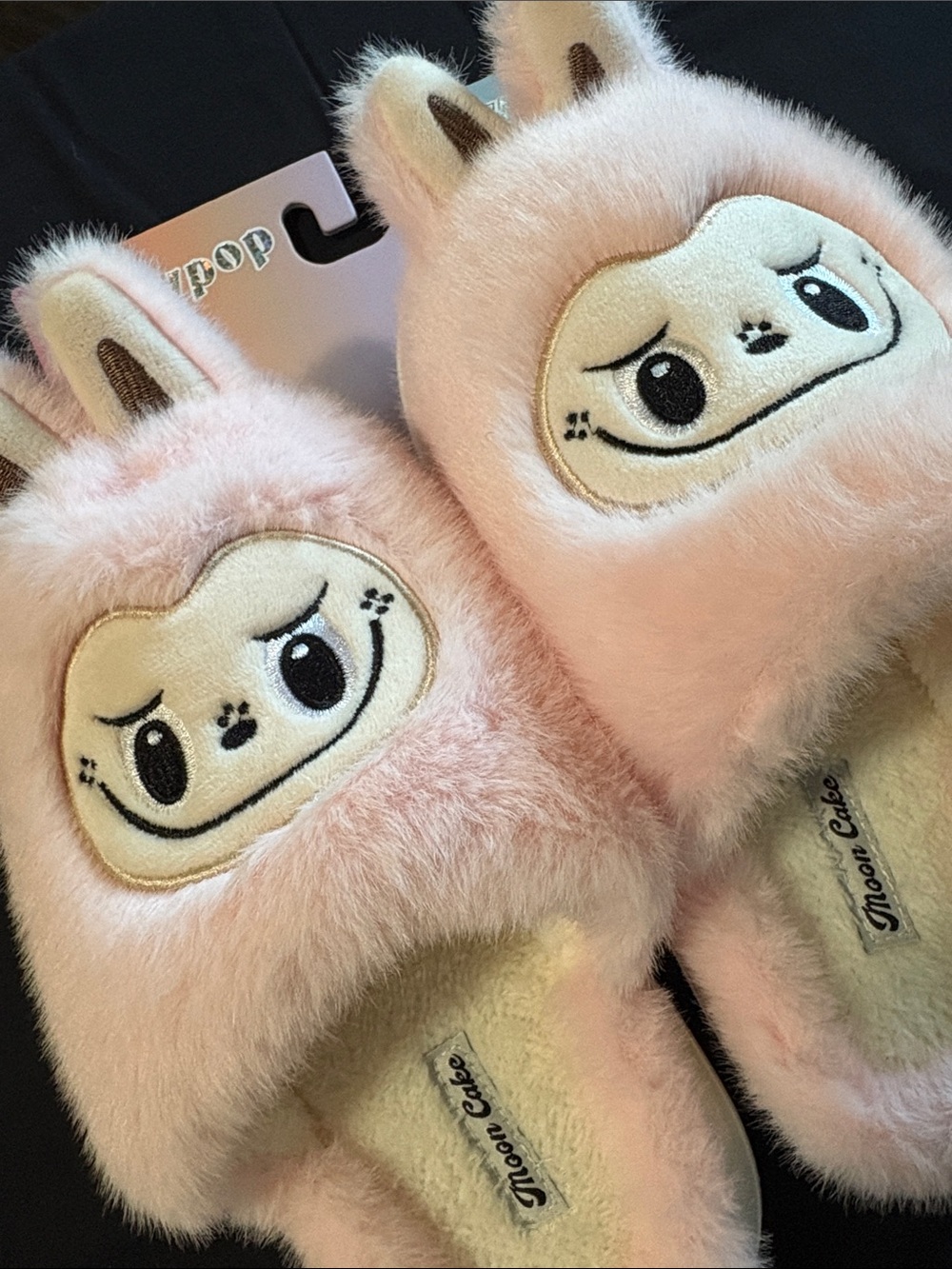 Pink Plush Bunny Slippers for Women - Picture 7 of 9